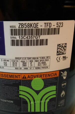 Compressor Copeland ZB58KQE-TFD-523
