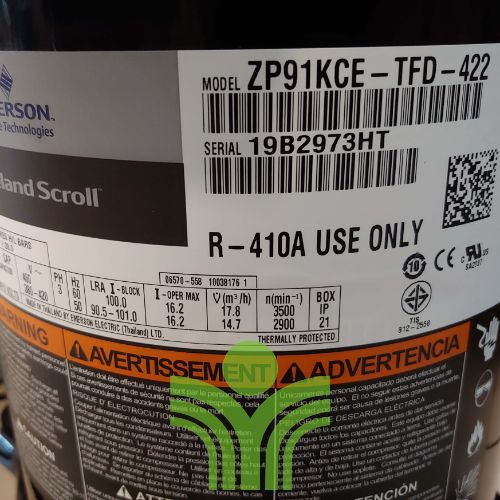 Compressor Copeland ZP91KCE-TFD-422