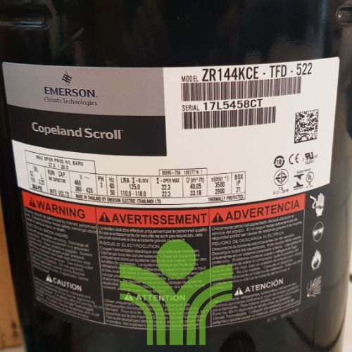 Compressor Copeland ZR144KCE-TFD-522