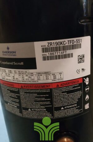 Compressor Copeland ZR190KC-TFD-551