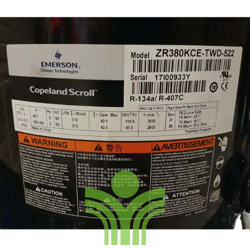 Compressor Copeland ZR380KCE-TWD-522