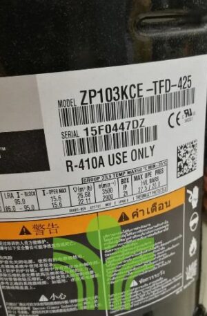 Compressor Copeland ZP103KCE-TFD-425