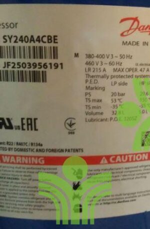 Compressor SY240A4CBE Danfoss